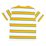 STARTER Mens White & Yellow Striped Classic T-Shirt L Short Sleeve Crew Neck