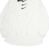NIKE Womens White Pullover Hoodie L Lightweight Nylon Hooded Sweatshirt