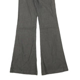 HKR Womens Grey Cotton Blend Regular Fit Flared Trousers W26 L33 Zip Closure