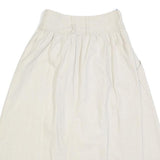 MARSHAL Womens Cream Button Front Midi Woven Skater Skirt XS Pockets Casual