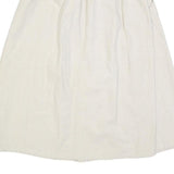 MARSHAL Womens Cream Button Front Midi Woven Skater Skirt XS Pockets Casual