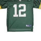 NFL Mens Green & Yellow Football Shirt L Short Sleeve V-Neck Rodgers 12 Jersey