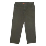 LACOSTE Mens Cotton Blend Dark Green Regular Straight Trousers W36 L28 Classic