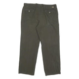 LACOSTE Mens Cotton Blend Dark Green Regular Straight Trousers W36 L28 Classic
