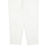 Womens Regular Fit White Cotton Blend Zip Trousers W30 L25 Casual Embroidered