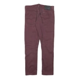 LEVI'S Mens Jeans Burgundy Slim Skinny Denim W30 L27 Cotton Blend Zip