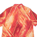 SAN REMO Womens Red Orange Printed Short Sleeve Collared Shirt XL Button Up