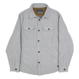 JACHS Mens Grey Wool Blend Shirt Jacket M Wool Button Classic Relaxed Fit