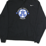 NIKE Mens Black Heritage Christian Soccer Pullover Hoodie XL