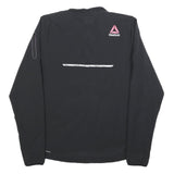 REEBOK Mens Black Grey B3R Print Activewear Jacket S Polyester Zip