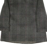 Womens Grey & Pink Checked Button Jacket M Polyester Blend Classic Fit