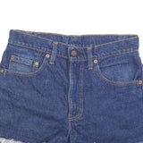 LEVI'S Womens Denim Blue Casual Shorts M W30 Raw Hem Classic Fit