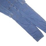 LEE Womens Blue Denim Cotton Blend Playsuit S Button Closure Collar Pockets