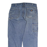 DICKIES Mens Jeans Blue Regular Straight Denim Medium W40 L30 Workwear Zip