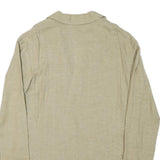 CAREN PFLEGER Womens Beige Linen Button Jacket L Relaxed Plain Lightweight