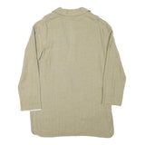 CAREN PFLEGER Womens Beige Linen Button Jacket L Relaxed Plain Lightweight