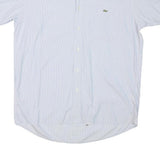 LACOSTE Mens Light Blue Shirt L Cotton Blend Casual Short Sleeve Pocket
