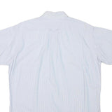 LACOSTE Mens Light Blue Shirt L Cotton Blend Casual Short Sleeve Pocket