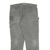 CARHARTT Mens Relaxed Fit Grey Workwear Cargo Trousers W38 L34 Durable Cotton