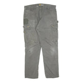 CARHARTT Mens Relaxed Fit Grey Workwear Cargo Trousers W38 L34 Durable Cotton