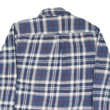 JACHS Mens Blue & White Check Shirt M Cotton Blend Casual Button Front