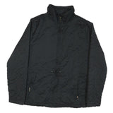 LEVELS Womens Black Quilted Cotton Blend Jacket M Zip Casual Outerwear