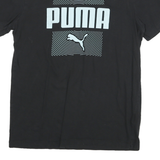 PUMA Mens Black Graphic T-Shirt M Short Sleeve Crew Neck Cotton Blend Casual