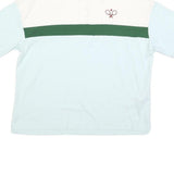 LEVI'S Womens White & Green & Pink Cotton Blend Short Sleeve Polo Shirt S Tennis