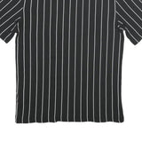 KARL KANI Mens Black & White Pinstripe Graphic T-Shirt S Short Sleeve Crew Neck