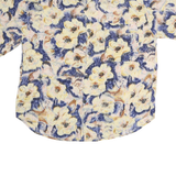 GOOUCH Mens Cream & Blue Floral Cotton Shirt M Summer Casual Beachwear