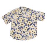 GOOUCH Mens Cream & Blue Floral Cotton Shirt M Summer Casual Beachwear