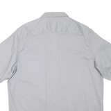 WRANGLER Mens Grey Cotton Blend Short Sleeve Shirt L Button Pocket Casual