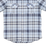 TIMBERLAND Mens Blue & Grey Check Shirt S Cotton Blend Summer Casual