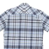 TIMBERLAND Mens Blue & Grey Check Shirt S Cotton Blend Summer Casual