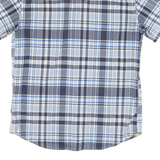 TIMBERLAND Mens Blue & Grey Check Shirt S Cotton Blend Summer Casual