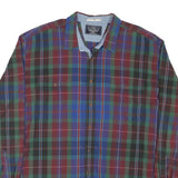 NAUTICA Mens Red & Green Plaid Shirt 2XL Cotton Blend Button Up Long Sleeve
