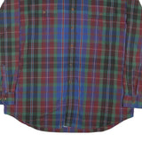 NAUTICA Mens Red & Green Plaid Shirt 2XL Cotton Blend Button Up Long Sleeve