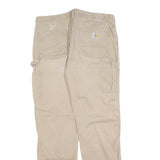 CARHARTT Mens Jeans Beige Relaxed Straight Denim W36 L34 Work Casual