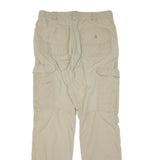 CARHARTT Mens Cotton Blend Beige Regular Straight Trousers W34 L34 Utility