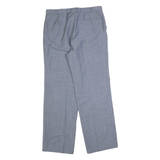 Relaxed Mens Blue Straight Trousers W32 L32 Smart Casual Zip Fastening