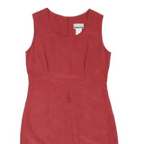 Womens Red Sleeveless Shift Dress Polyester Blend Size S Elegant Simple
