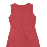 Womens Red Sleeveless Shift Dress Polyester Blend Size S Elegant Simple