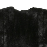COOL FACE Womens Black Faux Fur Cropped Jacket M Polyester Blend Soft Texture