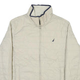 NAUTICA Mens Beige Jacket S Polyester Blend Plain Zip Casual Lightweight