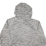 NIKE Mens Grey Blue Printed Jacket L Polyester Blend Zip Hooded Regular Fit