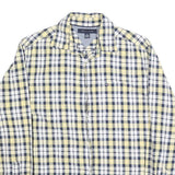 TOMMY HILFIGER Mens Yellow & Navy Check Shirt M Classic Cotton Long Sleeve