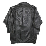 Womens Black Leather Button Jacket S Plain Classic Stylish Soft