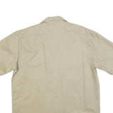 DICKIES Mens Beige Cotton Short Sleeve Shirt L Button Pocket Workwear