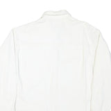 LEE Womens White Cotton Blend Button Jacket M Plain Casual Classic Workwear