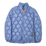FOELSER Womens Blue Quilted Jacket XS Polyester Blend Zip Lightweight Outerwear